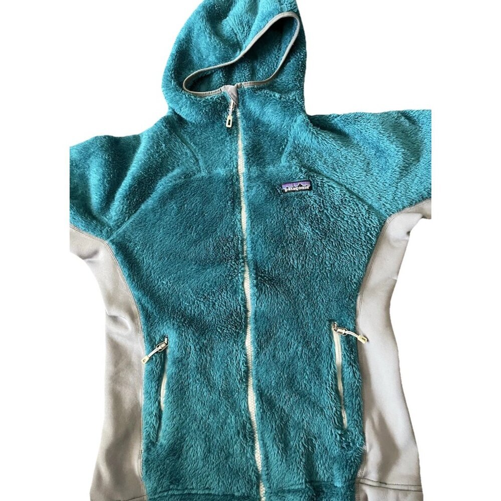 Patagonia Hi Loft R3 Regulator Polartec Hoody Sweater Jacket Womens XS Teal - Picture 10 of 16